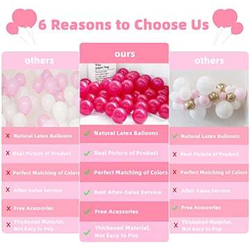 Pink Balloon Garland Arch Kit, 132PCS Hot Light Rose Magenta Balloons with Heart Shape for Princess Theme Birthday Girl's Party Supplies Bridal Shower Baby shower Engagement Bachelorette Wedding Decor