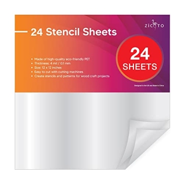 Zicoto DIY Stencil Sheets - Set of 24 for Creative Crafts
