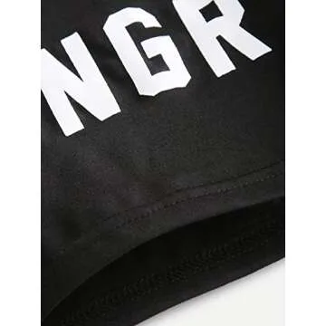 SweatyRocks Women's Summer Sleeveless Letter Print Casual Crop Tank Top Shirts Black S