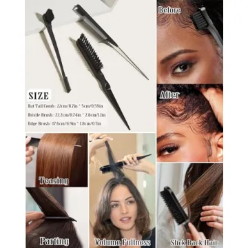 Slick Back Hair Brush Set for Flawless Styling
