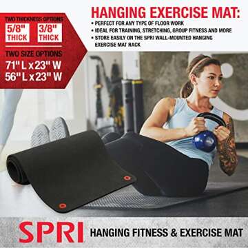 SPRI Hanging Exercise Mat, Fitness & Yoga Mat for Group Fitness Classes, Commercial Grade Quality wi...