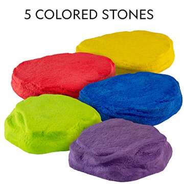 NATIONAL GEOGRAPHIC Balance Stepping Stones - Early Learning & Development for Kids with 5 Soft Stones