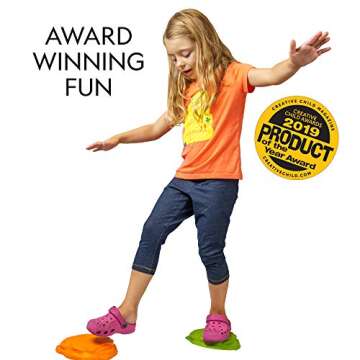 NATIONAL GEOGRAPHIC Balance Stepping Stones - Early Learning & Development for Kids with 5 Soft Stones