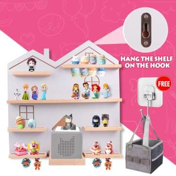 Givilio Large Tonie Shelf for Toniebox - Toniebox Storage for All Your Tonie Accessories, toniebox Characters and toniebox Figures, Display Collection, Display Dolls(Grey)