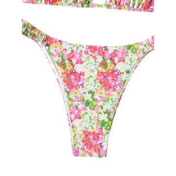 Stylish MakeMeChic Women's Boho Floral Bikini Set