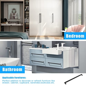 KNOBWELL Black Cabinet Pulls 12-3/5" Long 6 Pack