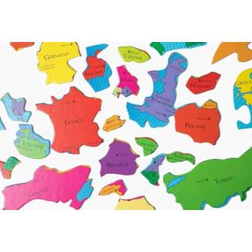 GeoToys GeoPuzzle, Europe Shaped Jigsaw Puzzles, 58 Pc Geography Puzzle, Geography Game & Map Puzzle, Jigsaw Puzzles for Kids Ages 6-9 Years Old