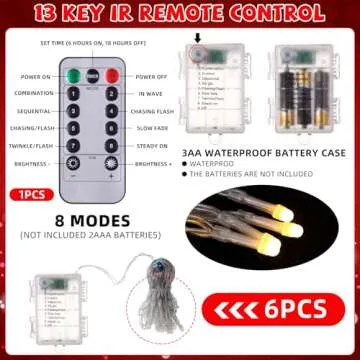 Baquler 6 Snowflake Lanterns with Remote & 8 LED Modes