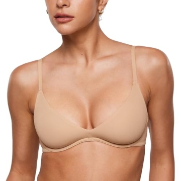 INLYRIC Women's Inbarely Plus Plunge Bra - Unlined Underwire Sexy Demi Balconette Bras Warm Beige 32...