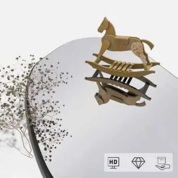 Manocorro Irregular Wall Mirror, Asymmetrical Mirro, Large Wall Mounted Black Framed Bathroom Mirror, Unique Vanity Mirror, Irregular Dressing Mirror for Bedroom Living Room Entryway, 33.5'' x 20.5''