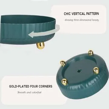 Anyoifax Makeup Perfume Organizer Tray 360 Degree Rotating Lazy Susan Skincare Lotion Organizer Spinning Cosmetics Storage for Dresser, Vanity, Bathroom Countertop, Small Teal Green