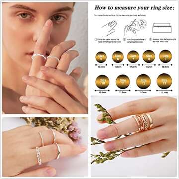 Honsny Stacking Rings Set - Elegant Minimalist Jewelry