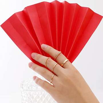 Honsny Stacking Rings Set - Elegant Minimalist Jewelry