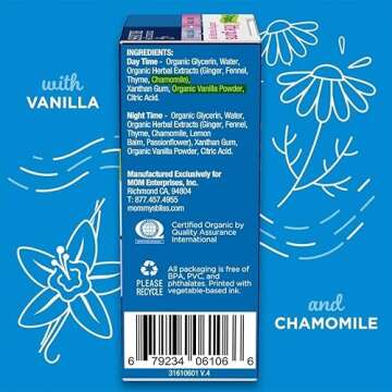 Mommy's Bliss Organic Little Gums Soothing Massage Gel Day and Night Combo, Great for Teething Babies, Age 2 Months+, Sugar Free, Mild & Sweet Flavor, 2 - 0.53 Oz Tubes (Pack of 1)