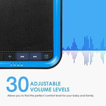 AVANTEK Noise Sound Machine for Sleeping, 20 Non-Looping High Fidelity Soothing Sounds with 30 Levels of Volume, 7 Timer Settings and Memory Function, Black
