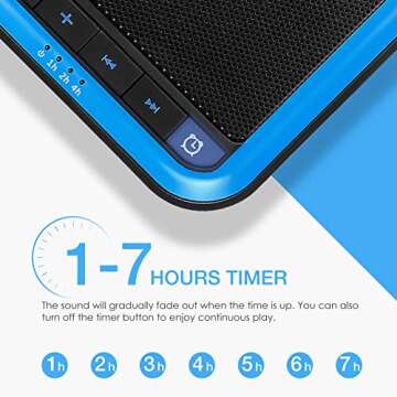 AVANTEK Noise Sound Machine for Sleeping, 20 Non-Looping High Fidelity Soothing Sounds with 30 Levels of Volume, 7 Timer Settings and Memory Function, Black