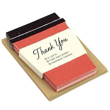 Hallmark Thank You Cards – Coffee Cup Design, 15 Count