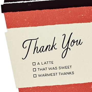 Hallmark Thank You Cards – Coffee Cup Design, 15 Count