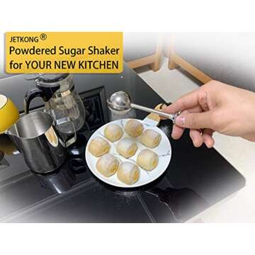 JETKONG Baker's Dusting Wand for Sugar, Flour and Spices, Stainless Steel Powdered Sugar Shaker Dust...