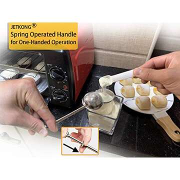 JETKONG Baker's Dusting Wand for Sugar, Flour and Spices, Stainless Steel Powdered Sugar Shaker Duster Sifter, Set of 2