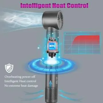 4 in 1 Air Styler with Ionic Blow Dryer Brush, Fast Drying and Auto Wrap Curling Wand, 110,000RPM Motor for Volumizing, Straightening and Styling Hair