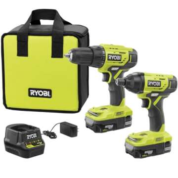 Ryobi P1817 Impact Driver Kit for Home Projects