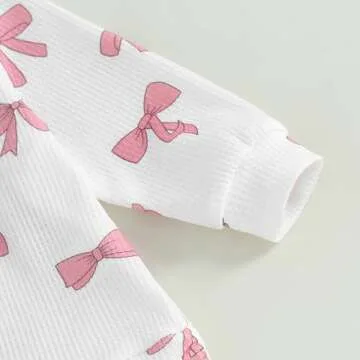 NZNDSHD Fall Baby Girl Ruffle Bow Print Set 2Pcs