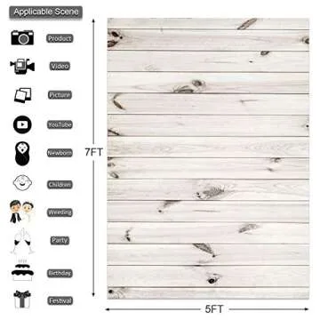 econious Wood Backdrop, 5x7ft Natural Wood Texture Photo Backdrops for Kids Birthday Party, Wedding, Photo and Video Shoot, Resistant Fleece-Like Cloth Fabric, with Rod Pocket (Backdrop Only)