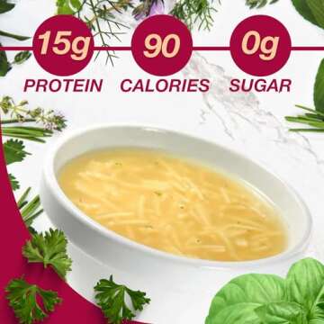 ProtiDIET High Protein Chicken Noodle Soup, 15g Protein Fat free, Sugar free Quick and Easy to Prepa...