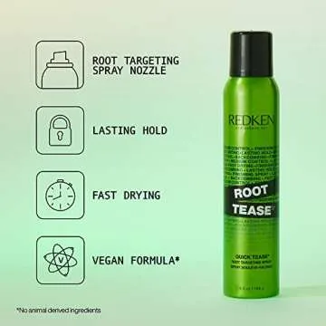 Redken Quick Tease 15 Backcombing Finishing Spray, For All Hair Types, Enhances Texture & Volume, Maximum Control, 5.3 Oz (Packaging may vary)