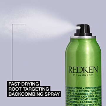 Redken Quick Tease 15 Backcombing Finishing Spray, For All Hair Types, Enhances Texture & Volume, Maximum Control, 5.3 Oz (Packaging may vary)