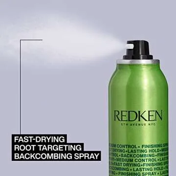 Redken Quick Tease 15 Backcombing Finishing Spray, For All Hair Types, Enhances Texture & Volume, Maximum Control, 5.3 Oz (Packaging may vary)