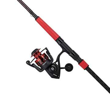 PENN 8’ Fierce III LE Fishing Rod and Reel Spinning Combo, 2 Piece Fishing Rod, Size 5000 Reel, Right/Left Handle Position, Suitable for Surf Fishing