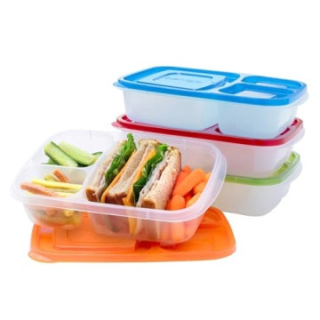 Bentgo Easyboxes - Original Stackable Lunch Boxes - Reusable 3-Compartment Food Containers for Kids ...
