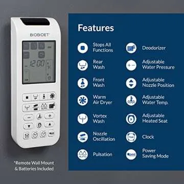 Bio Bidet BB2000 Bliss Electric Bidet Toilet Seat, Warm Water with Air Dryer, Heated Seat with Sensor and Slow Close Lid, Night Light, Remote Control, Elongated, White