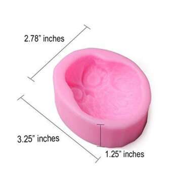 Mose Cafolo 2 Pcs Large 3D Silicone Owl Soap Mold Molds for DIY Handmade soap, Cake, Chocolate, Orna...
