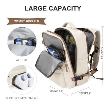 Travel Backpack Women, Carry On Backpack for Men, Hiking Laptop Backpack Waterproof Outdoor Sports R...