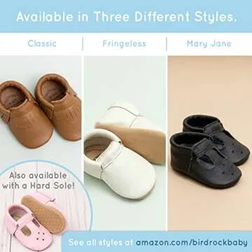 BirdRock Baby Fringeless Moccasins - Genuine Leather Boys and Girls Shoes for Newborns, Infants, Babies, & Toddlers (Classic Brown, US 4)