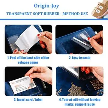 Origin-Joy 25 PCS Self-Adhesive Index Label Pockets, Clear Plastic Peel & Stick Card Holders with Top Open for Loading (3.5 x 2 inch)