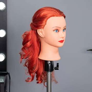 20-22" Human Hair Cosmetology Mannequin Head with Clamp