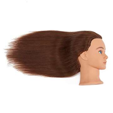 20-22" Human Hair Cosmetology Mannequin Head with Clamp