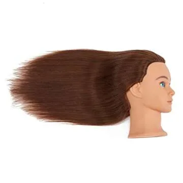 20-22" Human Hair Cosmetology Mannequin Head with Clamp
