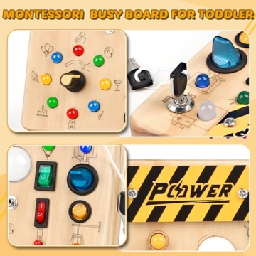 Joyreal Montessori LED Busy Board Sensory Toy for Toddlers