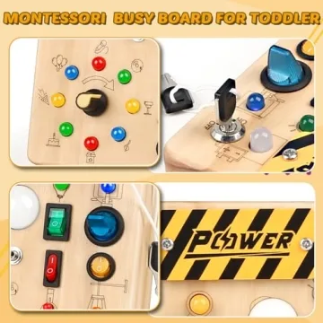 Joyreal Montessori LED Busy Board Sensory Toy for Toddlers