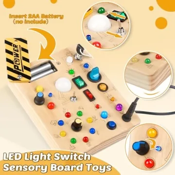 Joyreal Montessori LED Busy Board Sensory Toy for Toddlers