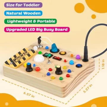 Joyreal Montessori LED Busy Board Sensory Toy for Toddlers