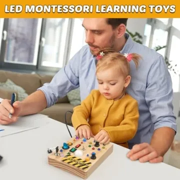Joyreal Montessori LED Busy Board Sensory Toy for Toddlers