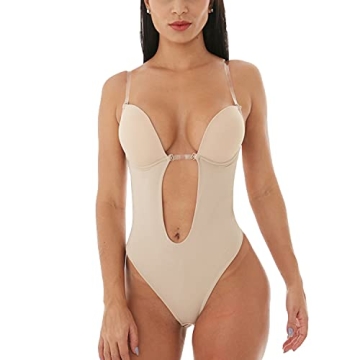 Defitshape Women's Backless Bodysuit with Built-in Bra - Perfect Shapewear for Weddings & Cocktails