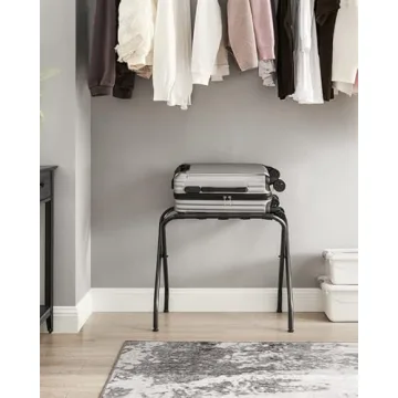 SONGMICS Foldable Luggage Rack for Guest Rooms - Black