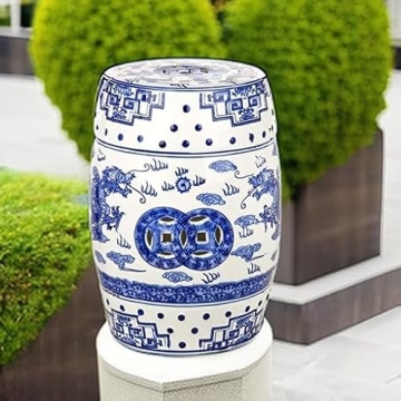 Elegant Safavieh Blue Ceramic Garden Stool for Home Decor